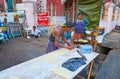 Cooking of Chinese oil sticks, Yangon, Myanmar