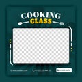 Cooking class for social media posts and ads templates. Ads for online courses. Can be used for online media, brochure, flyer,