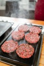 Cooking classes. Grilling meat patties