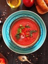 cooking classic spanish raw eating cold soup Gazpacho. food recipe. healthy concept