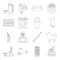 Cooking, cleaning, history and other web icon in outline style.medicine, fashion, washing icons in set collection.