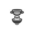 Cooking with colander vector icon