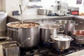 Cooking in a commercial kitchen Royalty Free Stock Photo