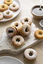 Cooking cookies process. Homemade linzer cookies with chocolate Royalty Free Stock Photo