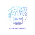 Cooking courses blue gradient concept icon