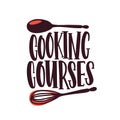 Cooking courses label flat vector logotype. Culinary classes logo, food preparation school isolated on white background