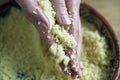 Cooking couscous Royalty Free Stock Photo