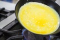 Cooking crepe eggs or tamagoyaki Royalty Free Stock Photo