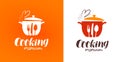 Cooking, cuisine, cookery logo. Restaurant, menu, cafe, diner label or icon. Vector illustration Royalty Free Stock Photo