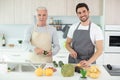 cooking with dad -happy men Royalty Free Stock Photo