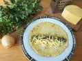 Cooking dandelion cheese rolls