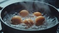 Cooking Demonstration: Poaching Eggs Royalty Free Stock Photo