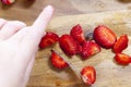 cooking desserts with red strawberries
