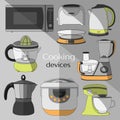 Cooking devices, icons set Royalty Free Stock Photo