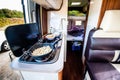 Cooking dinner or lunch in campervan, motorhome or RV.