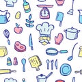 Cooking doodle seamless pattern