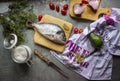 Cooking dorado fish Royalty Free Stock Photo