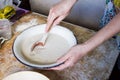Cooking dough for a pie in the kitchen Royalty Free Stock Photo