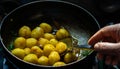 Dum aloo indian dish in the making