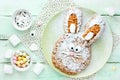 Cooking Easter bunny cake Royalty Free Stock Photo