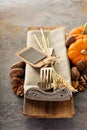 Cooking and eating in fall season Royalty Free Stock Photo