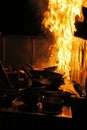 Cooking with fire Royalty Free Stock Photo