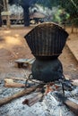 Cooking on the fire Royalty Free Stock Photo