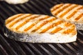 Cooking fish on the grill Royalty Free Stock Photo