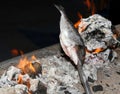 Cooking fish grilled Royalty Free Stock Photo