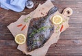 Cooking flounder fish Royalty Free Stock Photo