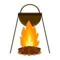 Cooking food campfire pot cauldron camping flat