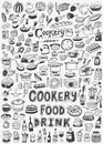 Cooking food doodles Royalty Free Stock Photo