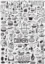 Cooking food doodles Royalty Free Stock Photo