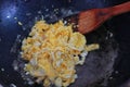 Cooking food fried scrambled eggs thai style Royalty Free Stock Photo