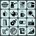 Cooking food icons black Royalty Free Stock Photo