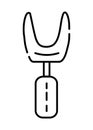 Cooking fork, sieve black line illustration