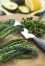 Cooking with fresh kale Royalty Free Stock Photo