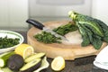 Cooking with fresh kale Royalty Free Stock Photo