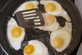 Cooking fried eggs