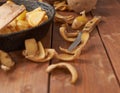 Cooking fried french potatoes composition Royalty Free Stock Photo