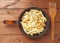 Cooking fried french potatoes composition Royalty Free Stock Photo