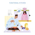 Cooking in a Functional Kitchen Royalty Free Stock Photo