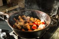 Cooking garlic chicken Royalty Free Stock Photo