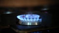 Cooking gas stove fire and electric stove closeup Royalty Free Stock Photo