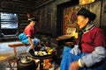 Cooking girl and women, The Ethnic minority Royalty Free Stock Photo