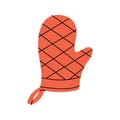 Cooking glove, kitchen mitten icon. Kitchen tools silhouette. Vector illustration.