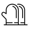 Cooking gloves icon, outline style