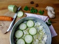 Cooking goutweed vegetables gratin, organic food