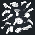 Cooking hands icons Royalty Free Stock Photo