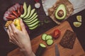 Cooking healthy dinner with chickpea and vegetables. Healthy foo Royalty Free Stock Photo